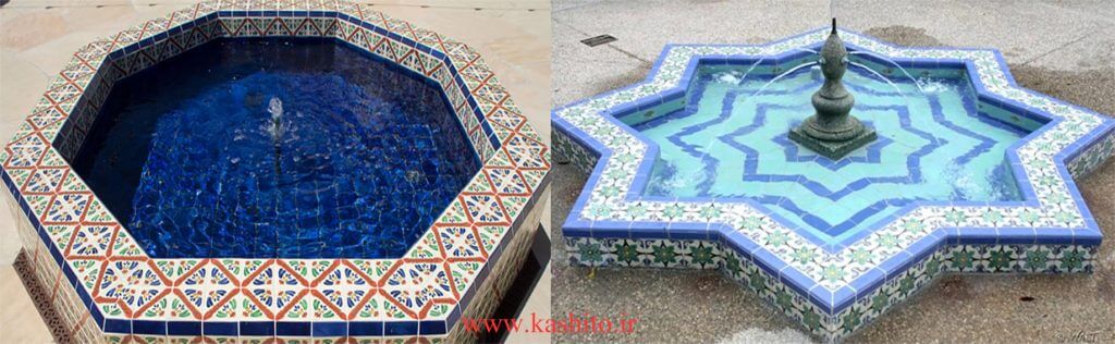 Octagonal fountain decorative tile